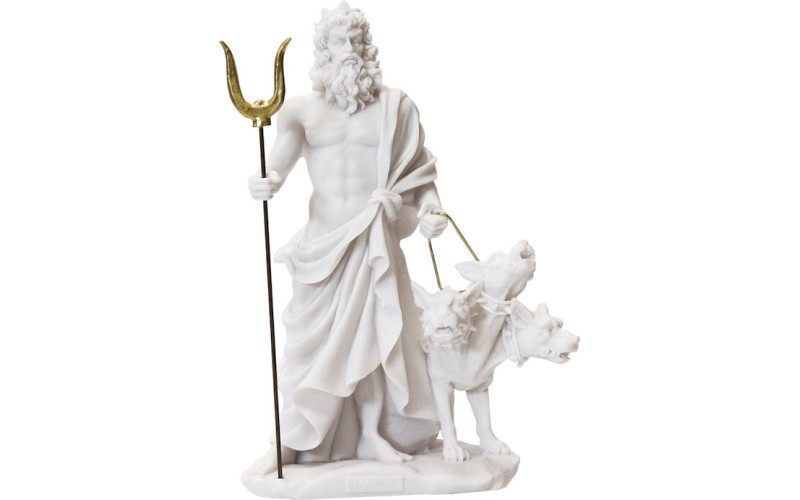 Αδης Μυθικός Θεός του Κάτω Κόσμου και ο Κέρβερος (Αλαβάστρινο Αγαλμα 14cm)