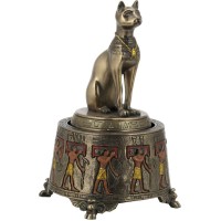 Αιγυπτιακή γάτα Μπαστέτ (Μπρούτζινο μουσικό κουτί / άγαλμα 13εκ.)