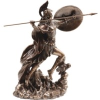 Θεά Αθηνά πετάει ακόντιο (Μπρούτζινο άγαλμα 22cm)