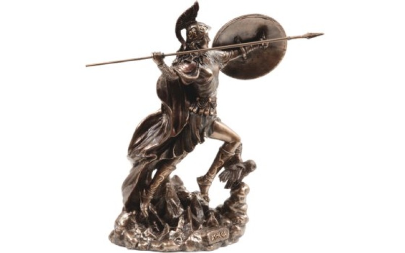 Θεά Αθηνά πετάει ακόντιο (Μπρούτζινο άγαλμα 22cm)