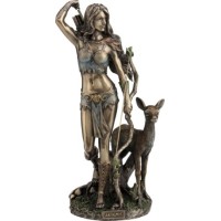 Θεά Αρτεμις κηνυγός με ελάφι και τόξο (Αγαλμα Ηλεκτρόλυσης Μπρούτζου 25εκ)