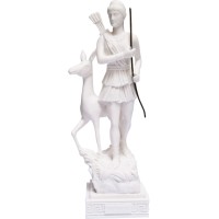 Θεά Αρτεμις κηνυγός με ελάφι και τόξο (Διακοσμητικό αλαβάστρινο άγαλμα 26cm)