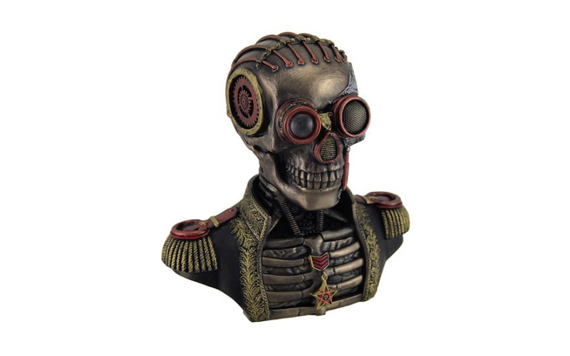Σκελετός με στολή και δυο συρτάρια μπιζουτιέρες (Σκελετός Ηλεκτρόλυσης Μπρούτζου 19x19x12εκ.)