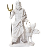 Αδης Μυθικός Θεός του Κάτω Κόσμου και ο Κέρβερος (Αλαβάστρινο Αγαλμα 14cm)