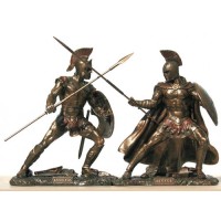 Εκτωρ και Αχιλλέας Ελληνες Μυθικοί Ηρωες / Πολεμιστές (Μπρούτζινα Αγάλματα 12.5cm & 12.5cm)