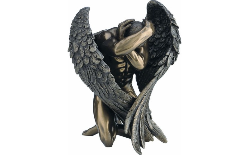 Αγγελος λυπημένος, γυμνός με φτερά (Αγαλμα Ηλεκτρόλυσης Μπρούτζου 16εκ.)