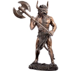 Μινώταυρος πολεμιστής με τον Μινωικό διπλό πέλεκυ (Μπρούτζινο άγαλμα 28εκ)