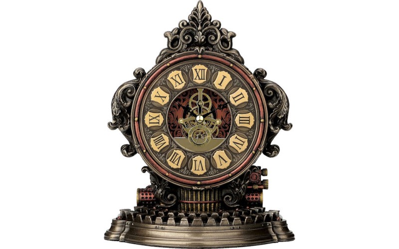 Ρολόι επιτραπέζιο γραφομηχανή με γρανάζια (Αγαλμα Ηλεκτρόλυσης Μπρούτζου 23.5x18.5εκ)