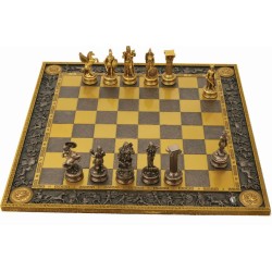 Ελληνικό Πάνθεον Σκακιέρα & Πιόνια (Σκάκι Ηλεκτρόλυσης Μπρούτζου 44.5x44.5x1.5εκ)