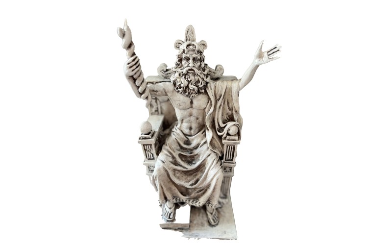 Θεός Δίας στον θρόνο του (Αλαβάστρινο άγαλμα με πατίνα 24εκ.)
