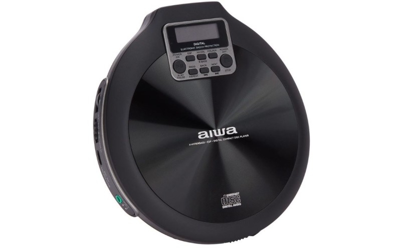 AIWA Portable CD Player With Earphones Black Color PCD-810BK