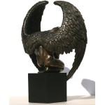Αγγελος γυμνός με φτερά γονατιστός σε βάση (Μπρούτζινο άγαλμα 25.5εκ.)
